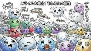 転生賢者の異世界ライフ｜愛らしいスライムたちのキャラクターイメージイラスト