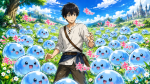 転生賢者の異世界ライフ｜主人公ユージとスライム80匹のイメージイラスト