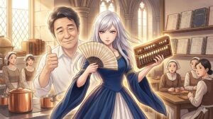 美しいグレイスの姿と、その背後に浮かぶ、優しく微笑む屯田林恵三郎（52歳おじさん）の精神体